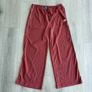 NBA New York Knicks Womens Bordeaux Red Drawstring Outdoor Wide Leg Pants Size L